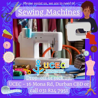 Help Umgeni Community Empowerment Centre by donating 10 Sewing Machines + 2 Industrial for our Skills Development Project