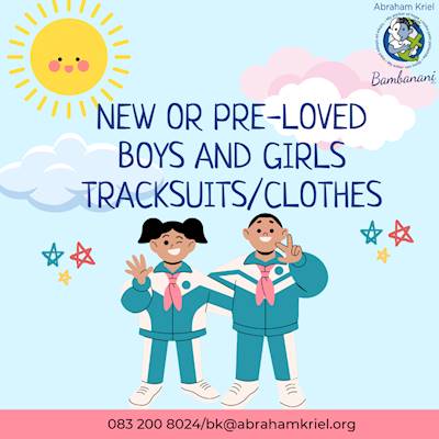 Help Abraham Kriel Bambanani NPC by donating  new and pre- loved winter clothing for boys and girls in need