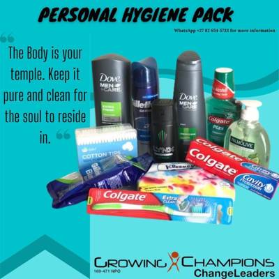 Help Growing Champions NPO by donating toiletry packs for our champions who are working hard to Lead Change