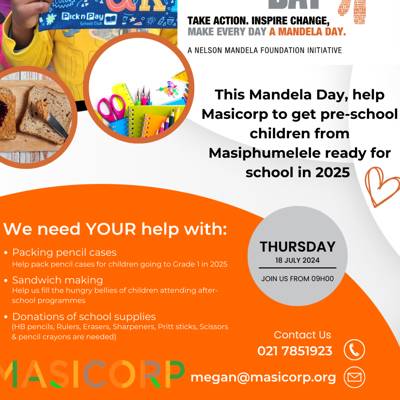 Help Masicorp by spending 67 minutes at our ECD centres for Mandela Day